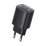 USAMS CC229 30W USB+USB-C / Typ-C Dual Port GaN Digital Display Ladegerät, Spezifikationen: EU Stecker