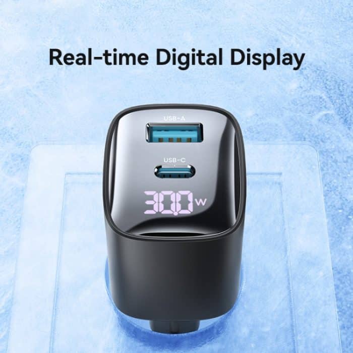 USAMS CC229 30W USB+USB-C / Typ-C Dual Port GaN Digital Display Ladegerät, Spezifikationen: EU Stecker – Bild 3