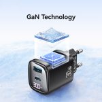 USAMS CC229 30W USB+USB-C / Typ-C Dual Port GaN Digital Display Ladegerät, Spezifikationen: EU Stecker – Bild 4