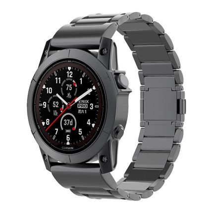 22 mm Uhrenarmband aus Metall mit drei Perlen und magnetischer Schnalle und Schnellverschluss, For Garmin Fenix 7 / Forerunner 965