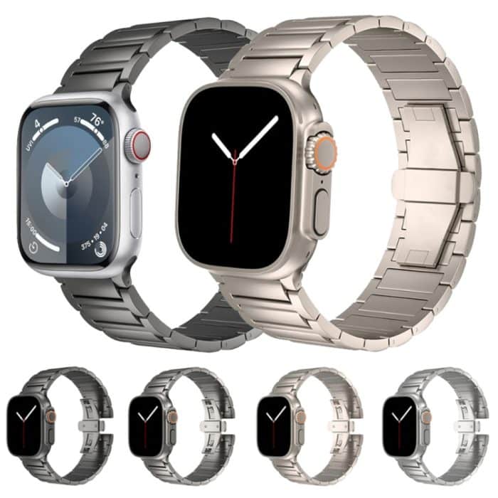 Uhrenarmband aus Titanlegierung mit I-förmiger Schmetterlingsschließe, For Apple Watch SE 2023 44mm, For Apple Watch Ultra 2 49mm, For Apple Watch Series 9 45mm, For Apple Watch Ultra 49mm, For Apple Watch Series 8 45mm, For Apple Watch SE 2022 44mm... – Bild 2