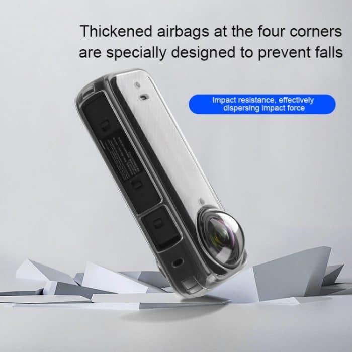 Für Insta360 X4, transparente 1,5 mm weiche TPU-Schutzhülle, Single Cover, With Hand Strap, With Neck Strap – Bild 3