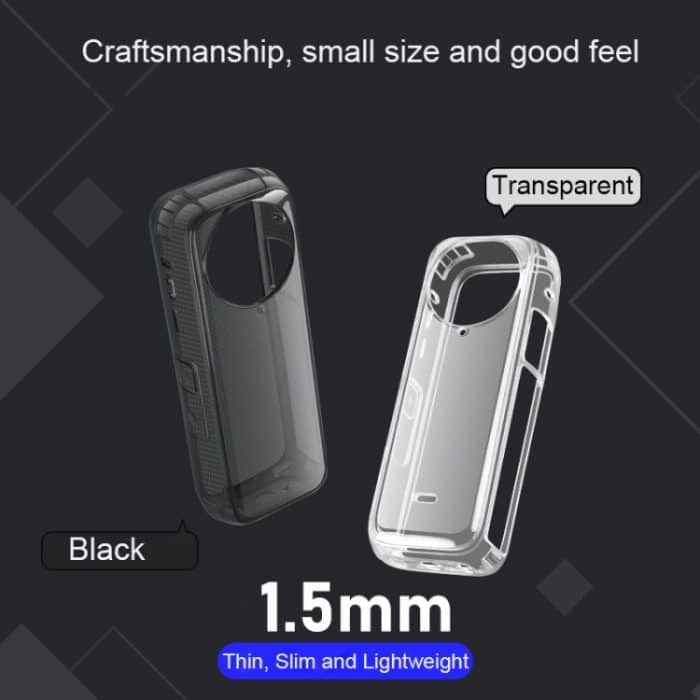 Für Insta360 X4, transparente 1,5 mm weiche TPU-Schutzhülle, Single Cover, With Hand Strap, With Neck Strap – Bild 5
