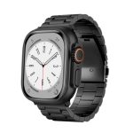 Uhrenarmband aus Titanlegierung mit 3-Perlen-Flachschnalle, For Apple Watch SE 2023 44mm, For Apple Watch SE 2023 40mm, For Apple Watch Ultra 2 49mm, For Apple Watch Series 9 45mm, For Apple Watch Series 9 41mm, For Apple Watch Ultra 49mm...