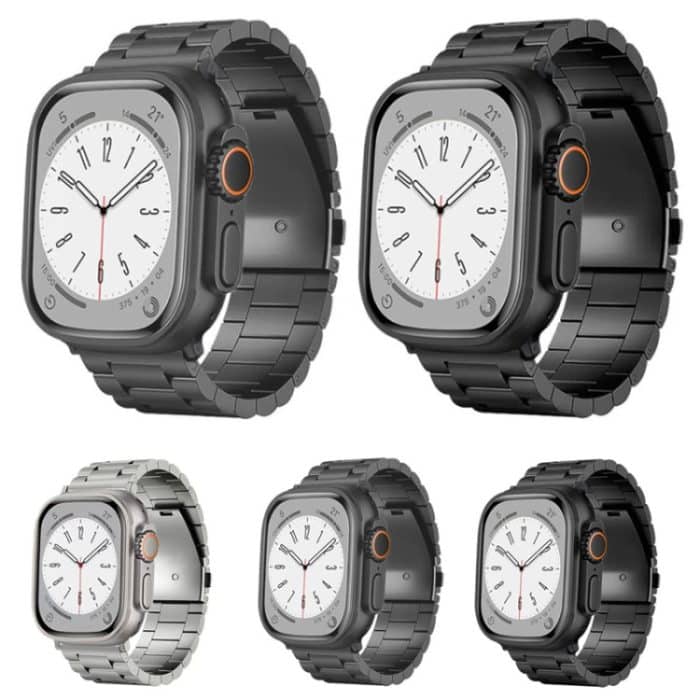 Uhrenarmband aus Titanlegierung mit 3-Perlen-Flachschnalle, For Apple Watch SE 2023 44mm, For Apple Watch SE 2023 40mm, For Apple Watch Ultra 2 49mm, For Apple Watch Series 9 45mm, For Apple Watch Series 9 41mm, For Apple Watch Ultra 49mm... – Bild 2