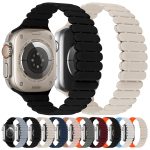 Magnetisches Uhrenarmband aus Silikon mit Bambus, For Apple Watch Series 4 44mm, For Apple Watch Series 4 40mm, For Apple Watch Series 3 38mm, For Apple Watch Series 3 42mm – Bild 2