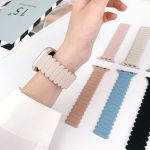 Magnetisches Uhrenarmband aus Silikon mit Bambus, For Apple Watch Series 7 41mm, For Apple Watch Series 7 45mm, For Apple Watch SE 40mm, For Apple Watch SE 44mm – Bild 3