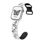 Buntes Silikon-Uhrenarmband mit 8-förmiger Schnalle und Schmetterlingsmuster, For Apple Watch Series 5 44mm, For Apple Watch Series 5 40mm, For Apple Watch Series 4 44mm, For Apple Watch Series 4 40mm, For Apple Watch Series 3 38mm...