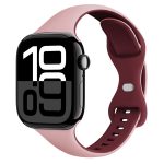 Zweifarbiges, schmales Uhrenarmband aus Silikon mit Schmetterlingsschnalle, For Apple Watch Series 10 46mm, For Apple Watch Series 10 42mm, For Apple Watch SE 2023 44mm, For Apple Watch SE 2023 40mm, For Apple Watch Ultra 2 49mm...