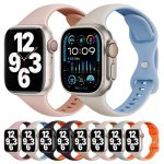 Zweifarbiges, schmales Uhrenarmband aus Silikon mit Schmetterlingsschnalle, For Apple Watch Series 9 41mm, For Apple Watch Ultra 49mm, For Apple Watch Series 8 41mm, For Apple Watch Series 8 45mm, For Apple Watch SE 2022 44mm, For Apple Watch SE 2022 40mm – Bild 2