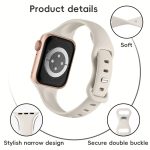 Zweifarbiges, schmales Uhrenarmband aus Silikon mit Schmetterlingsschnalle, For Apple Watch Series 5 44mm, For Apple Watch Series 5 40mm, For Apple Watch Series 4 44mm, For Apple Watch Series 4 40mm, For Apple Watch Series 3 38mm... – Bild 4