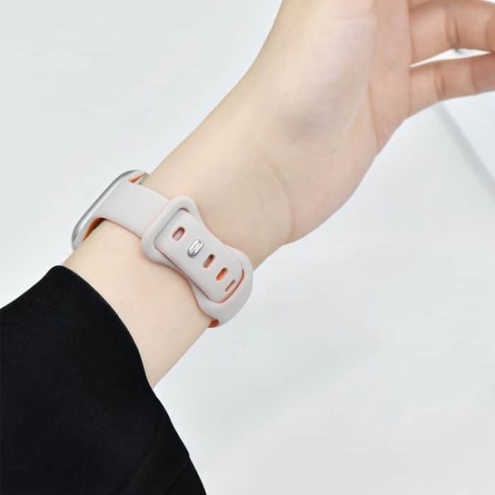 Zweifarbiges, schmales Uhrenarmband aus Silikon mit Schmetterlingsschnalle, For Apple Watch Series 9 41mm, For Apple Watch Ultra 49mm, For Apple Watch Series 8 41mm, For Apple Watch Series 8 45mm, For Apple Watch SE 2022 44mm, For Apple Watch SE 2022 40mm – Bild 5