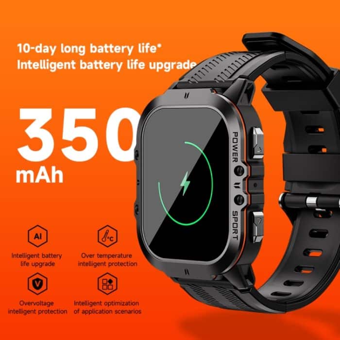 LEMFO C26 1,96 Zoll Sport-Smartwatch, unterstützt Bluetooth-Anruf-/Nachrichtenbenachrichtigung/Herzfrequenz-/Blutdruck-Gesundheitsmonitor – Bild 5