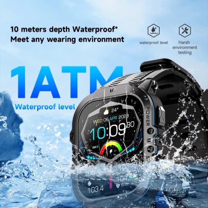 LEMFO C26 1,96 Zoll Sport-Smartwatch, unterstützt Bluetooth-Anruf-/Nachrichtenbenachrichtigung/Herzfrequenz-/Blutdruck-Gesundheitsmonitor – Bild 6