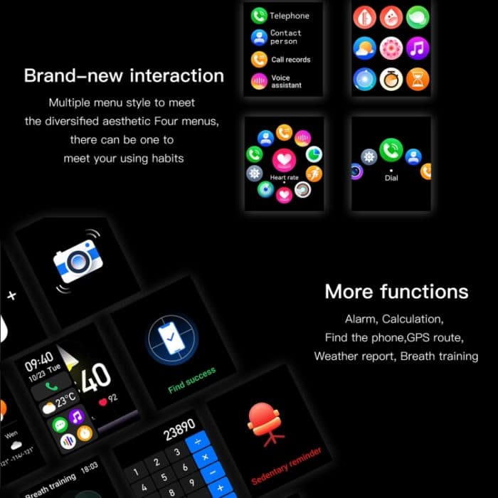 LEMFO K61 Pro 1,96 Zoll BT5.0 Sport-Smartwatch, unterstützt Bluetooth-Anrufe/Schlaf/Blutsauerstoff/Herzfrequenz/Blutdruck-Gesundheitsmonitor – Bild 10