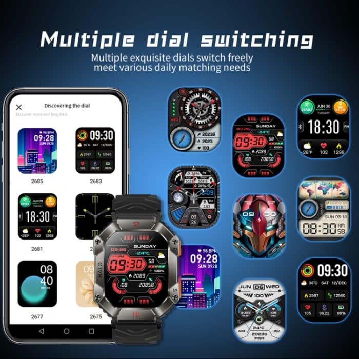 LEMFO KR80 2,0 Zoll BT5.1 IP67 Sport-Smartwatch, unterstützt Bluetooth-Anrufe/Schlaf/Blutsauerstoff/Herzfrequenz/Blutdruck-Gesundheitsmonitor – Bild 6