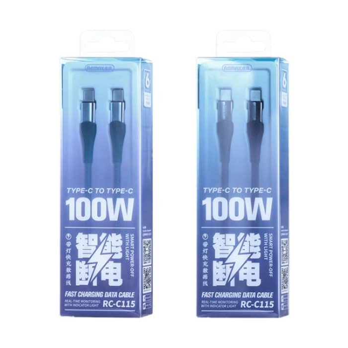 REMAX RC-C115 1,2 m 100 W Typ-C auf Typ-C Smart Power-Off Schnellladedatenkabel – Bild 3