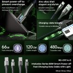 REMAX RC-C117 1,2 m 66 W USB auf Typ-C Smart Power-Off Schnellladedatenkabel – Bild 2