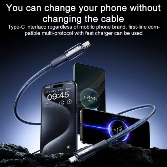 REMAX RC-C099 1,2 m 66 W USB auf Typ-C geflochtenes Schnellladedatenkabel – Bild 4