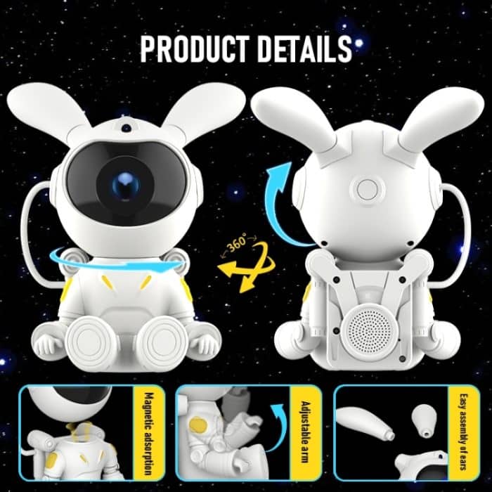 G002 Space Rabbit Sternenhimmel Projektionslampe Schlafzimmer Laser Atmosphäre Licht – Bild 5