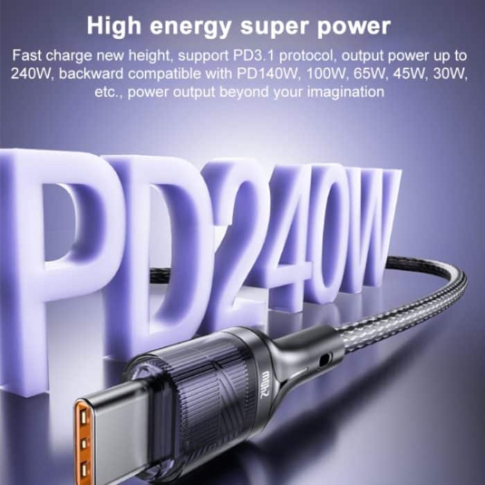 Yesido CA166 PD 240W USB-C / Typ-C auf USB-C / Typ-C Superschnelles Ladedatenkabel – Bild 2