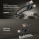 REMAX RC-C070 1,2 m 66 W USB auf Typ-C Digitalanzeige geflochtenes Schnellladekabel – Bild 3