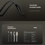 REMAX RC-C070 1,2 m 66 W USB auf Typ-C Digitalanzeige geflochtenes Schnellladekabel – Bild 5