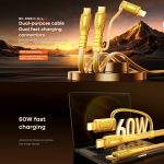 REMAX RC-C165 Prime 1,2 m 60 W Typ-C auf Typ-C + 8-poliges geflochtenes Schnellladekabel – Bild 4