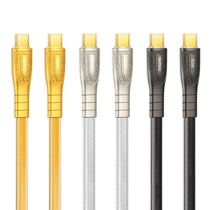 REMAX RC-C166 Prime 1,2 m 60 W Typ-C auf Typ-C geflochtenes Schnellladekabel – Bild 2