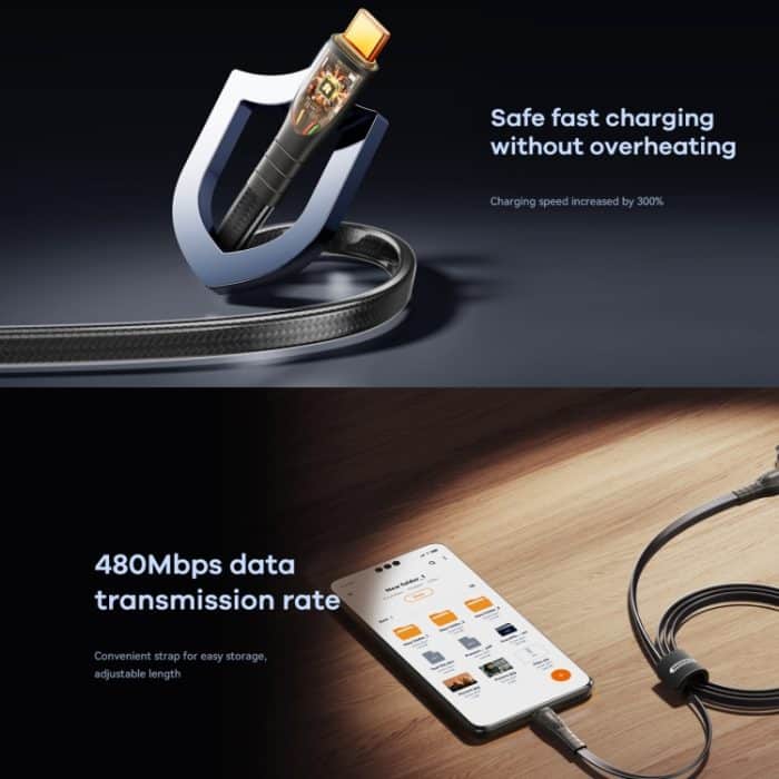 REMAX RC-C167 Prime 1,2 m 66 W USB auf Typ-C geflochtenes Schnellladekabel – Bild 5