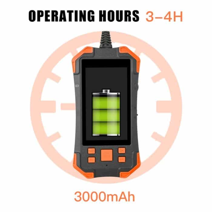 T20 4,3-Zoll-IPS-Bildschirm 5,5 mm Einzelkamera IP67 wasserdichtes digitales Endoskop mit Hartkabel, 1m, 2m, 3.5m, 5m, 10m – Bild 6