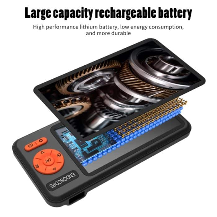 T29 5-Zoll-IPS-Bildschirm 5,5 mm Einzellinse IP67 wasserdichtes Industrie-Endoskop mit Halterung, 1m, 2m, 3.5m, 5m, 10m – Bild 7