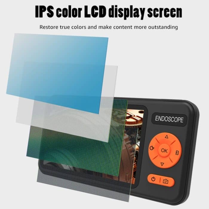 T29 5-Zoll-IPS-Bildschirm 8 mm Einzellinse IP67 wasserdichtes Industrie-Endoskop mit Halterung, 1m, 2m, 3.5m, 5m, 10m – Bild 4