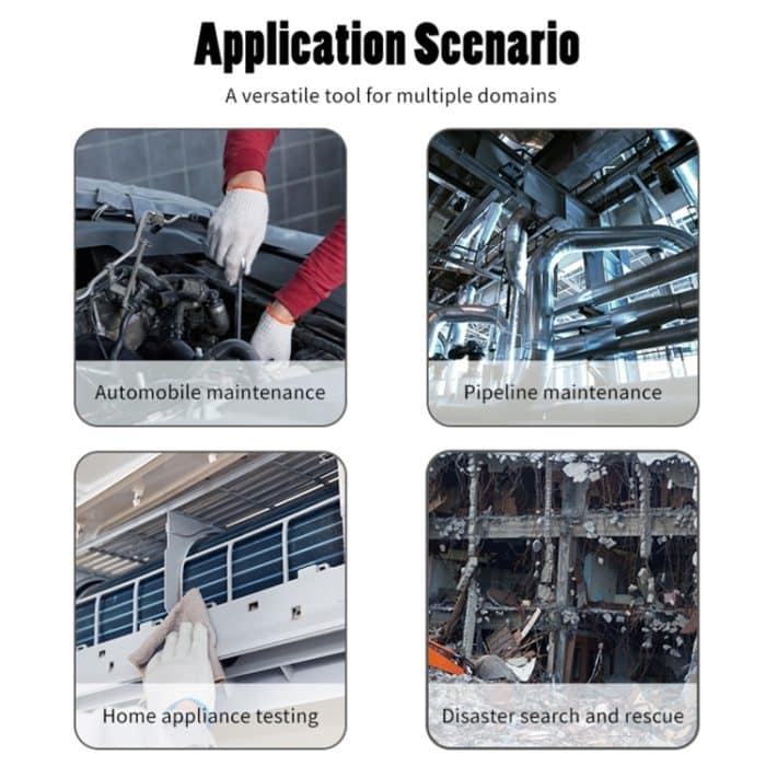 T29 5-Zoll-IPS-Bildschirm 7,9 mm Doppelobjektiv IP67 wasserdichtes Industrie-Endoskop mit Halterung, 1m, 2m, 3.5m, 5m, 10m – Bild 9