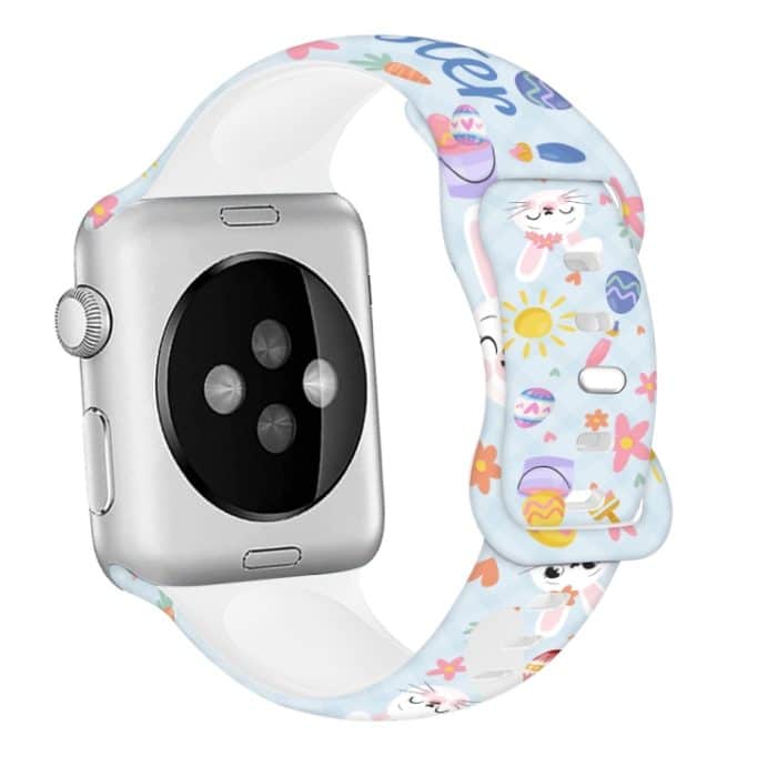 Uhrenarmband aus Silikon mit Schmetterlingsschnalle und Oster-Print, For Apple Watch SE 2023 44mm, For Apple Watch SE 2023 40mm, For Apple Watch Ultra 2 49mm, For Apple Watch Series 9 45mm, For Apple Watch Series 9 41mm, For Apple Watch Ultra 49mm – Bild 6