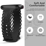 Uhrenarmband aus Silikon mit Spitzenprägung und Sonnenblumenmotiv, For Apple Watch SE 2023 44mm, For Apple Watch SE 2023 40mm, For Apple Watch Ultra 2 49mm, For Apple Watch Series 9 45mm – Bild 5