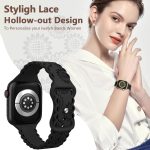 Uhrenarmband aus Silikon mit Spitzenprägung und Sonnenblumenmotiv, For Apple Watch SE 2022 40mm, For Apple Watch SE 2022 44mm, For Apple Watch Series 7 41mm, For Apple Watch Series 7 45mm – Bild 6
