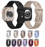 Uhrenarmband aus Silikon mit Spitzenprägung und Sonnenblumenmotiv, For Apple Watch SE 2022 40mm, For Apple Watch SE 2022 44mm, For Apple Watch Series 7 41mm, For Apple Watch Series 7 45mm – Bild 2