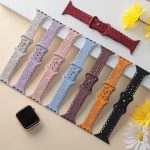 Uhrenarmband aus Silikon mit Spitzenprägung und Sonnenblumenmotiv, For Apple Watch Series 5 44mm, For Apple Watch Series 5 40mm, For Apple Watch Series 4 44mm, For Apple Watch Series 4 40mm – Bild 4