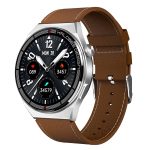 1,3 Zoll Lederband IP68 wasserdichte Smart Watch unterstützt Bluetooth-Anruf, Brown Leather Band, Black Leather Band