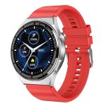 1,3 Zoll Silikonband IP68 wasserdichte Smart Watch unterstützt Bluetooth-Anruf, Red Silicone Band, Black Silicone Band