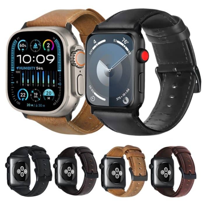 Uhrenarmband aus echtem Leder mit Ölwachs, For Apple Watch SE 40mm, For Apple Watch SE 44mm, For Apple Watch Series 6 40mm, For Apple Watch Series 6 44mm, For Apple Watch Series 5 44mm, For Apple Watch Series 5 40mm, For Apple Watch Series 4 44mm... – Bild 2