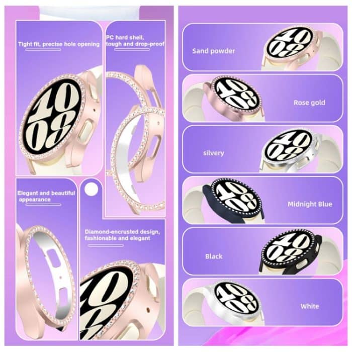 Diamond Hollow PC-Uhrenschutzhülle, For Samsung Galaxy Watch FE 40mm – Bild 6