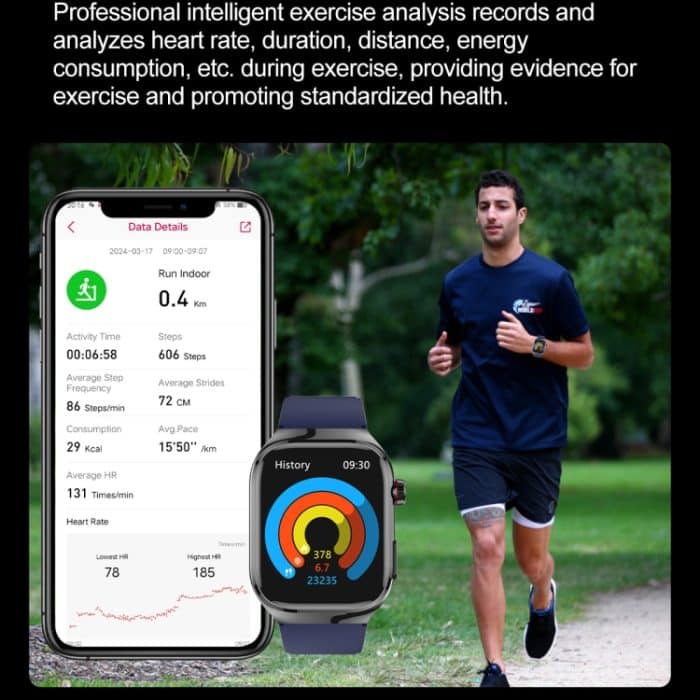 TK16 2,04-Zoll-LCD-Bildschirm Lederarmband Smart Watch unterstützt Gesundheitsüberwachung – Bild 8