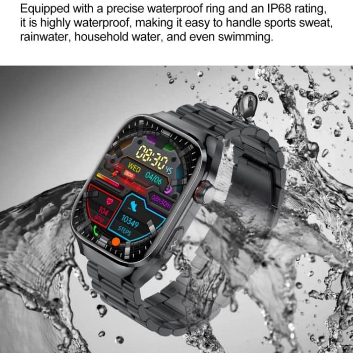 TK16 2,04-Zoll-LCD-Bildschirm Stahlarmband Smart Watch unterstützt Gesundheitsüberwachung – Bild 10