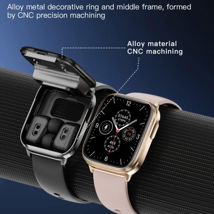 X9 1,85 Zoll quadratischer Bildschirm 2 in 1 Bluetooth-Kopfhörer Smart Watch – Bild 4