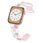 Zweifarbiges Silikon-Uhrenarmband mit Rosengravur, For Apple Watch Series 5 44mm, For Apple Watch Series 5 40mm, For Apple Watch Series 4 44mm, For Apple Watch Series 4 40mm, For Apple Watch Series 3 38mm, For Apple Watch Series 3 42mm