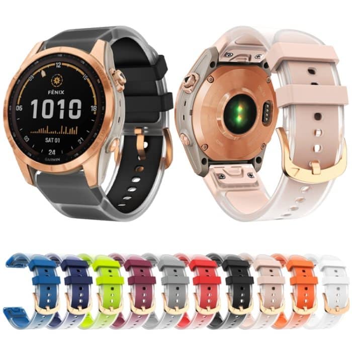 Glacier Clear Zweifarbiges Silikon-Uhrenarmband, For Garmin Fenix 7S – Bild 2