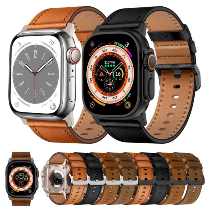 Wilderness Uhrenarmband aus vollnarbigem Leder, For Apple Watch Series 7 45mm, For Apple Watch SE 44mm, For Apple Watch Series 6 44mm, For Apple Watch Series 5 44mm, For Apple Watch Series 4 44mm, For Apple Watch Series 3 42mm – Bild 2