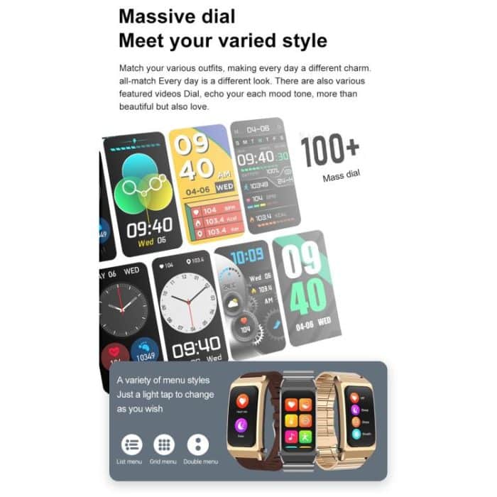 A8 1,98 Zoll 2-in-1-Smartwatch mit Bluetooth-Kopfhörer, Silikonarmband, unterstützt EKG/NFC – Bild 12